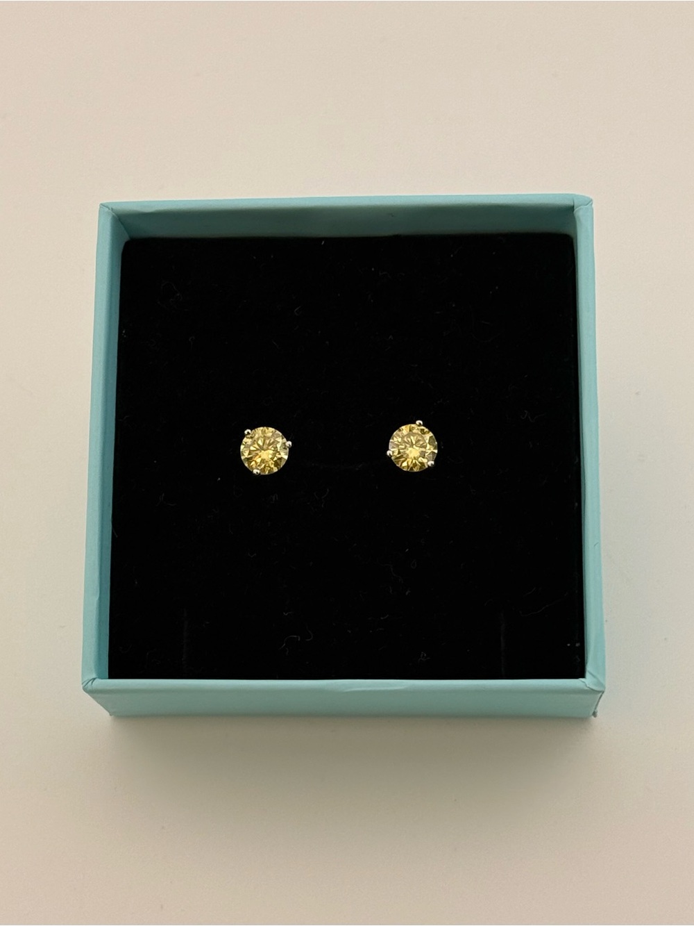 2 Ctw Yellow Moissanite Stud Earrings Sterling Silver .925